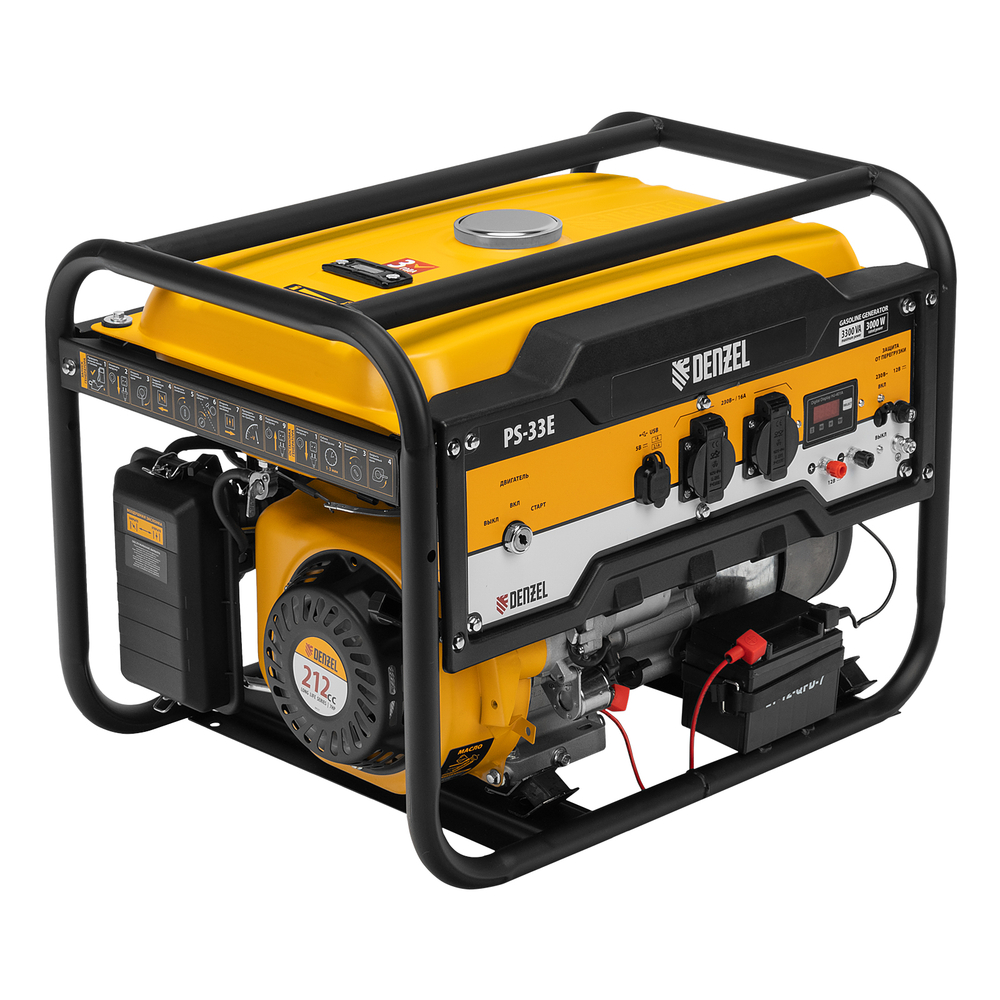 Генератор бензиновый Denzel PS-33E с электростартером