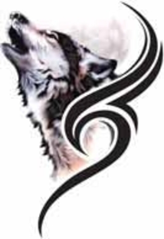 Наклейки Ком-т   на две стороны  05132  "Волк-Tatto" 17,5х12см пара