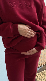 Брюки премиум утепленные для беременных, Винный