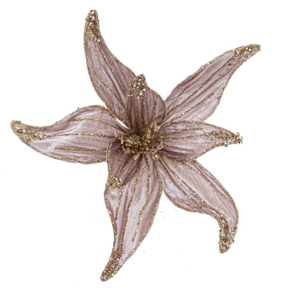 GAEM Цветок исскуственный "Пуансеттия" (на клипсе), D 31 см, L31 W31 H17 см