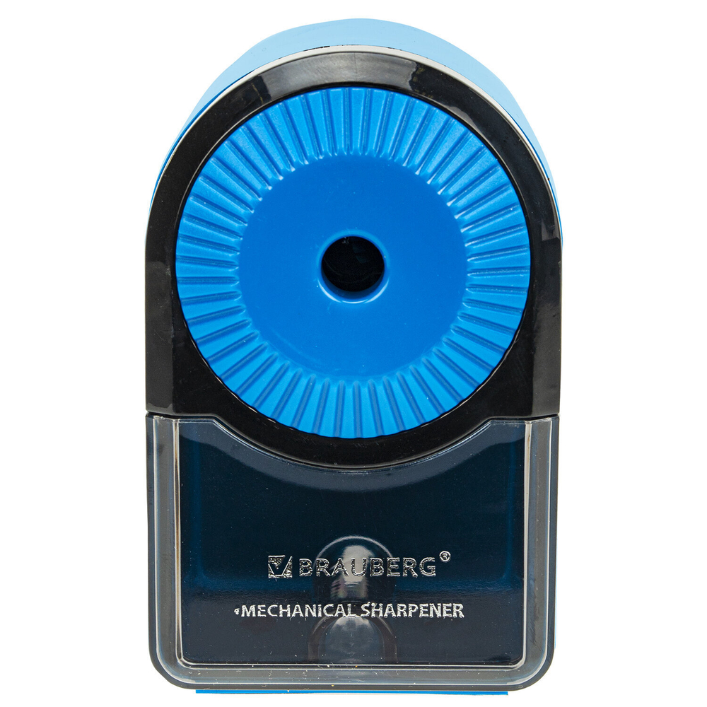 Точилка механическая BRAUBERG ULTRA для чернографитных и цветных карандашей крепление к столу цвет корпуса светло-синий с черным (2 штуки в упаковке)