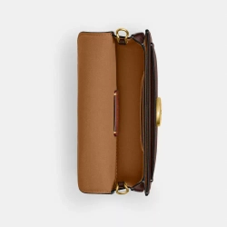 COACH СУМКА ЧЕРЕЗ ПЛЕЧО SIGNATURE CANVAS TABBY 19 С ЦЕПОЧКОЙ, ТЕМНО-КОРИЧНЕВЫЙ