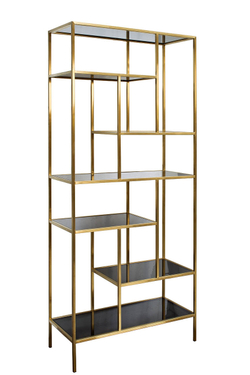 Стеллаж Garda Decor золотистый-черный 46AS-SH1452-GOLD