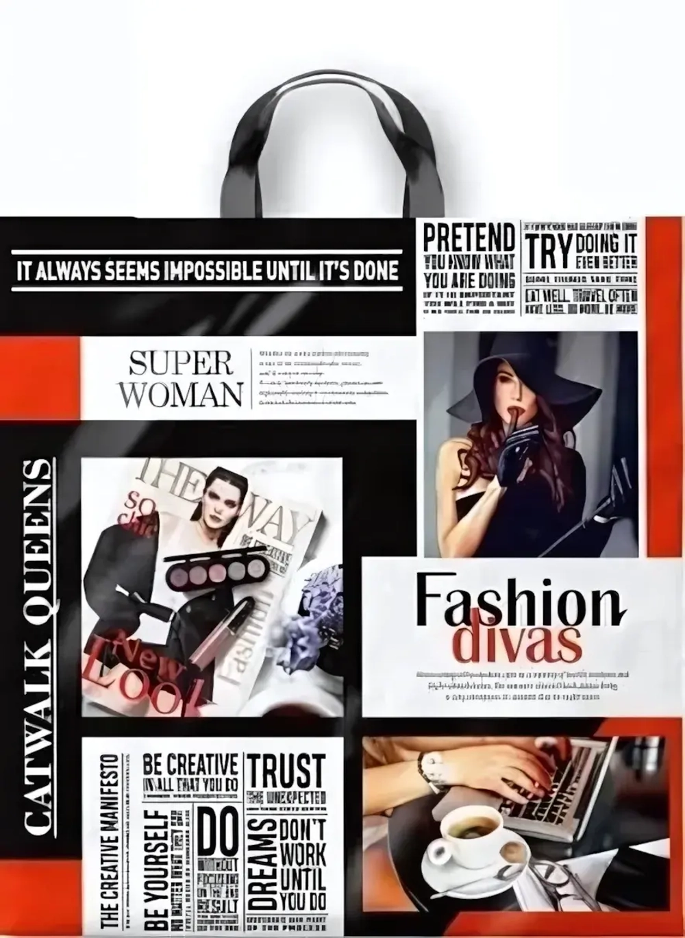 Пакет ПЭ с петлевой ручкой 40х42+6см (50) (Подиум) Интерпак (х25/500)