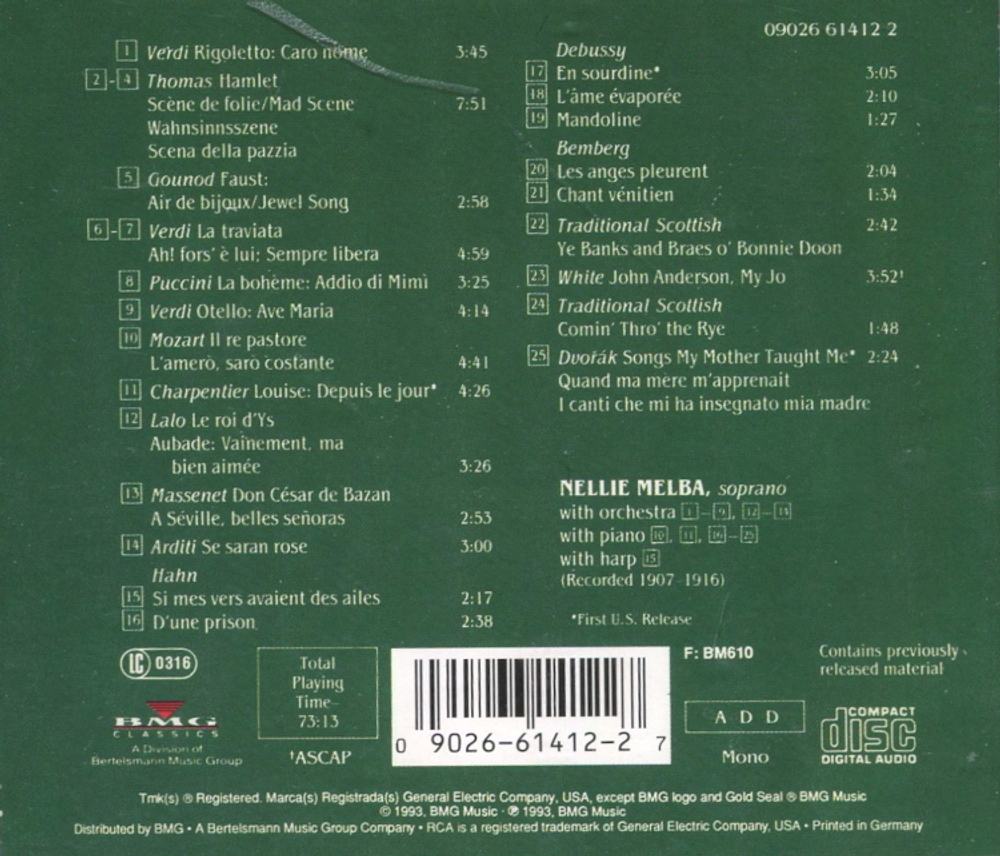 Nellie Melba / Nellie Melba (CD)