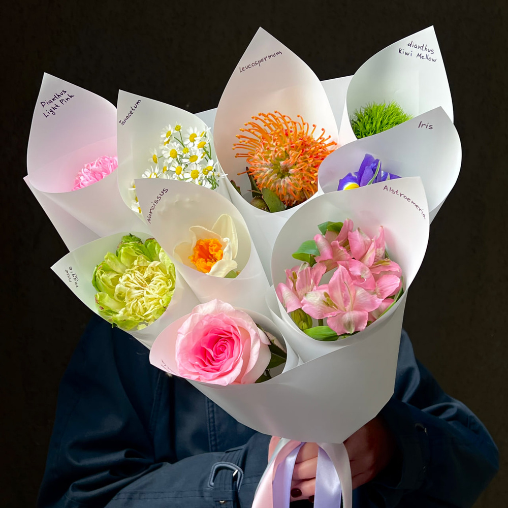 Дофаминовый букет в корейском стиле, размер S/ Цветы/ букет от RoseMarkt