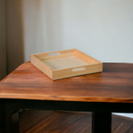 Столик поднос деревянный разборный для кухни 38х38, бежевый