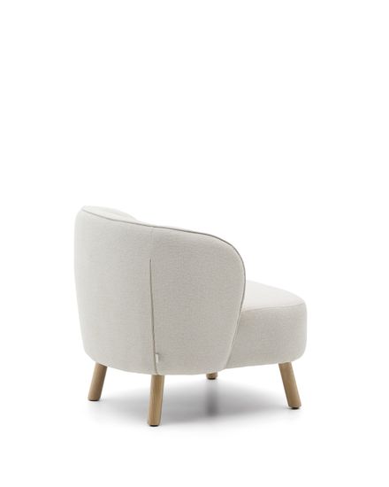 Кресло Ulit из бежевого шенилла с ножками из бука в натуральной отделке Испания La Forma