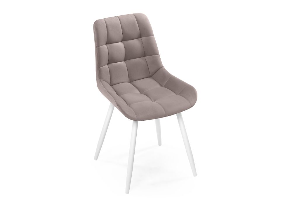 Стул на металлокаркасе Челси крутящийся латте / белый