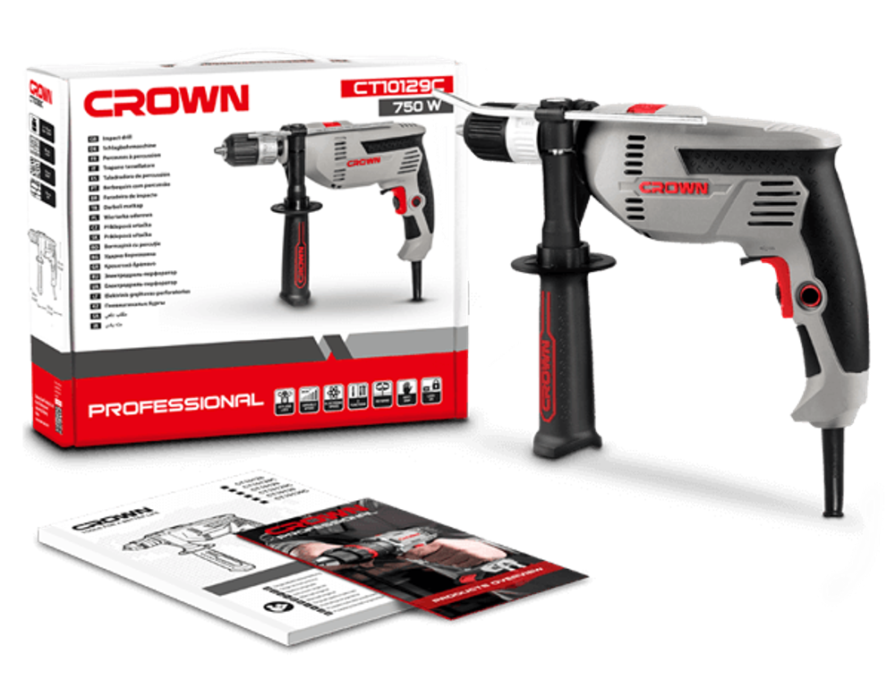 Дрель ударная CROWN CT10129