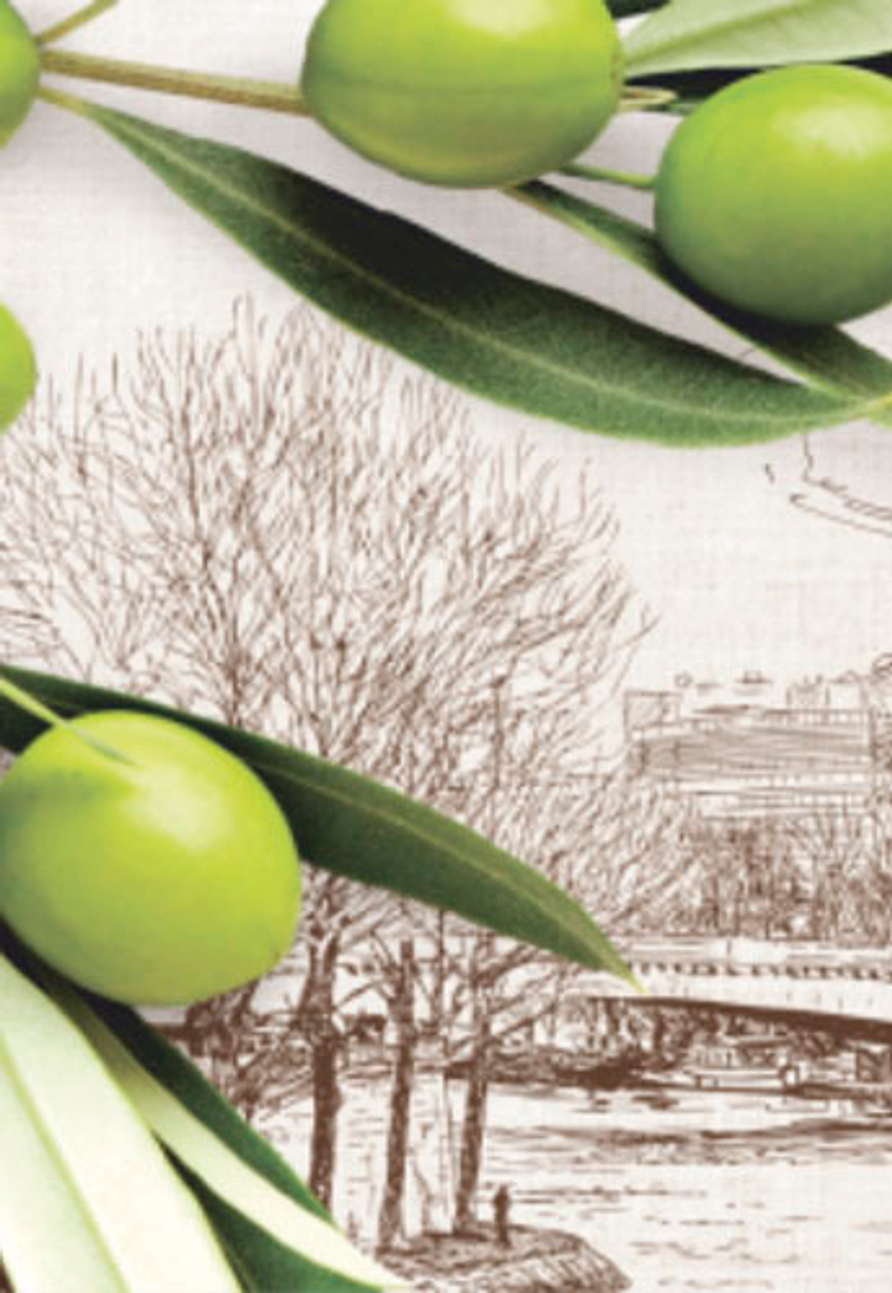 Кухонный фартук Итальянская олива (Ф-150) 2000х600 мм