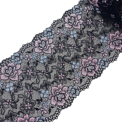 Кружево эластичное черное 16,5 см