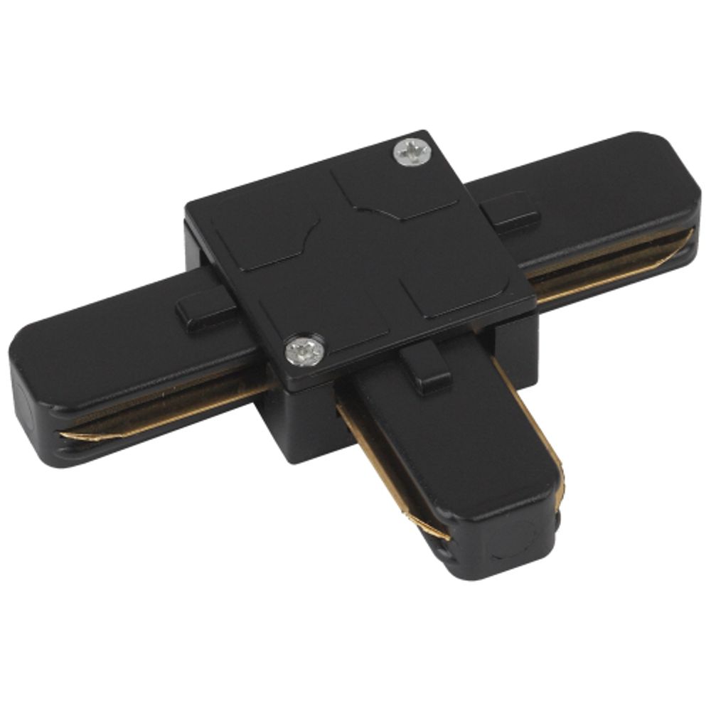 Коннектор питания ЭРА TR7-C 2W T BK для однофазного шинопровода Т-образный черный | Однофазный шинопровод и аксессуары