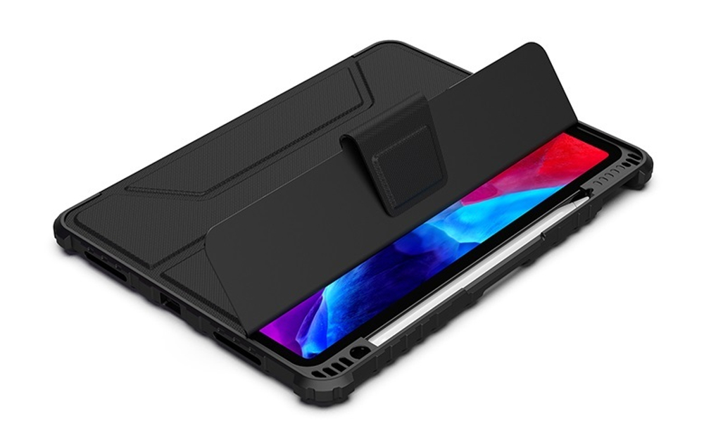 Чехол книжка от Nillkin для iPad Air 11 2024-, 10.9 с 2020-, Air 4, Air 5, Pro 11 2020-, серия Bumper Pro, с защитной шторкой для камеры