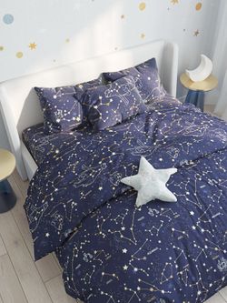 Наволочка комплект 2шт Сказка "Созвездия" 50х70 см, поплин