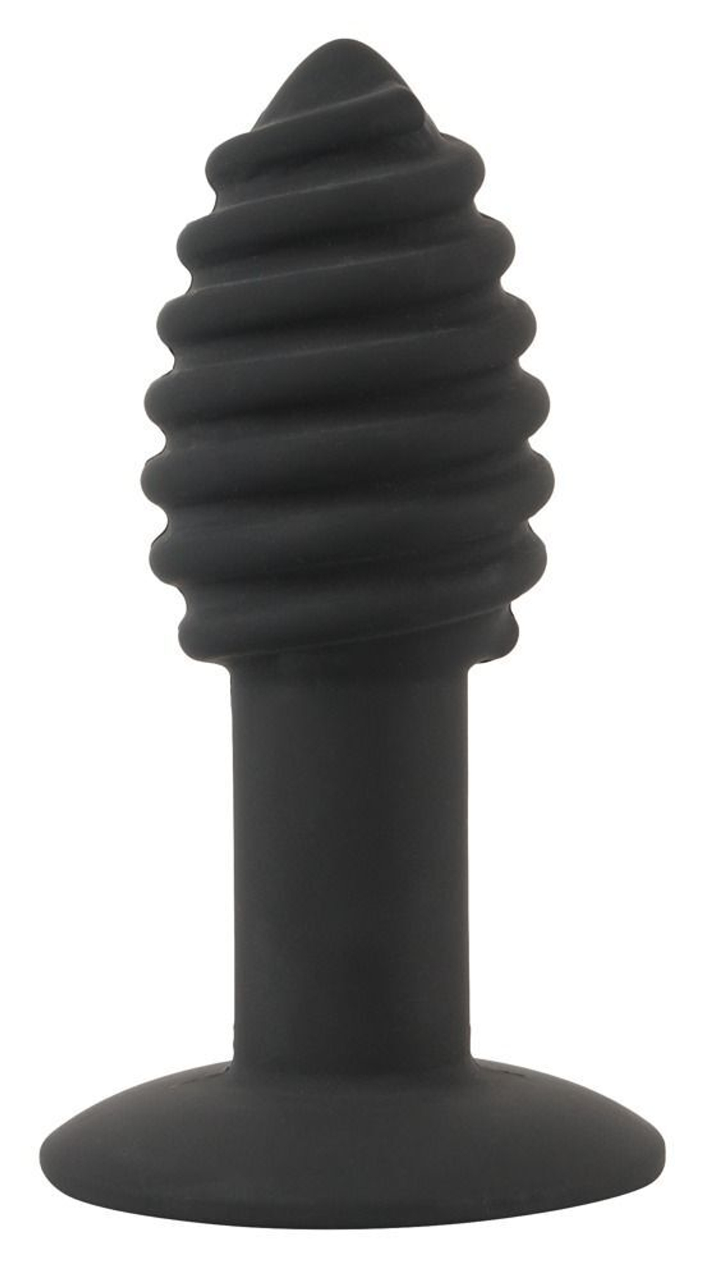 Черная анальная вибропробка Twist Butt Plug - 10,7 см. (Цвет: черный)