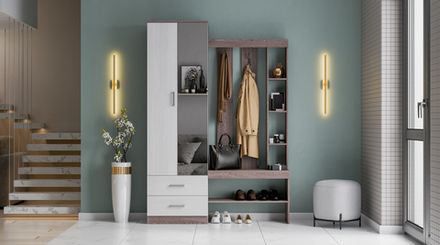 Прихожая Крит-3 (Анкор) Анк. Тем./анк. белый