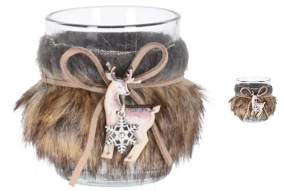 Подсвечник для чайных свечей Бэмби 6*6*7 см., шоколадный, Koopman (DH8042920/2)