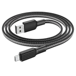 Кабель HOCO X69 USB-microUSB 2.4A 1м Nylon Black/White