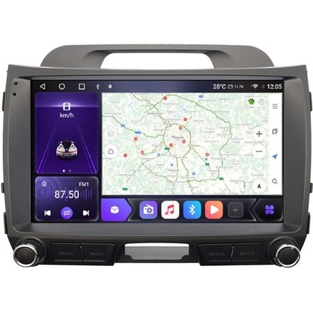 Магнитола для KIA Sportage 2010-2016 (низкая комплектация) - Carmedia SF-9735-1 (рамка 9") QLed, Android 12, TS10, CarPlay, 4G SIM-слот