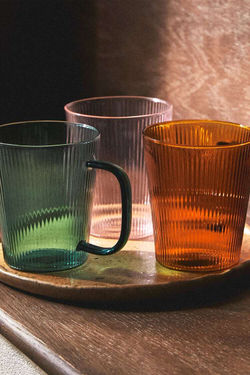 ZARA HOME КРУЖКА ИЗ БОРОСИЛИКАТНОГО СТЕКЛА, БИРЮЗОВЫЙ