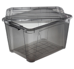 Ящик для хранения с замками КИП 15,5 л 375x285x230 чёрный прозрачный