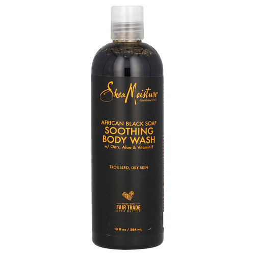 SheaMoisture, African Black Soap, успокаивающий гель для душа, 384 мл (13 жидк. унц.)