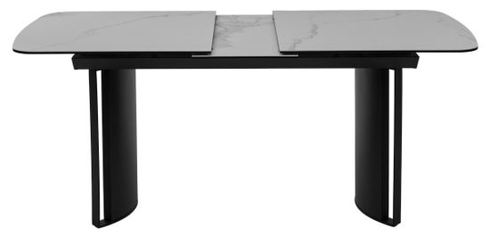 Стол RASMUS 160 TL-45 Белый мрамор, испанская керамика / черный каркас