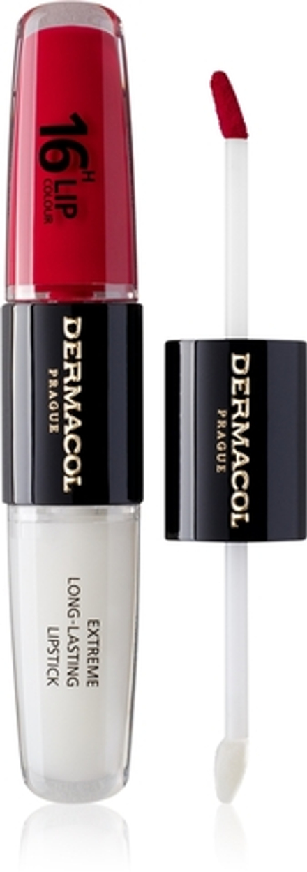 Dermacol 16H Lip Colour - Долговременная помада и блеск для губ оттенок 03 Hot Date, 2 ml