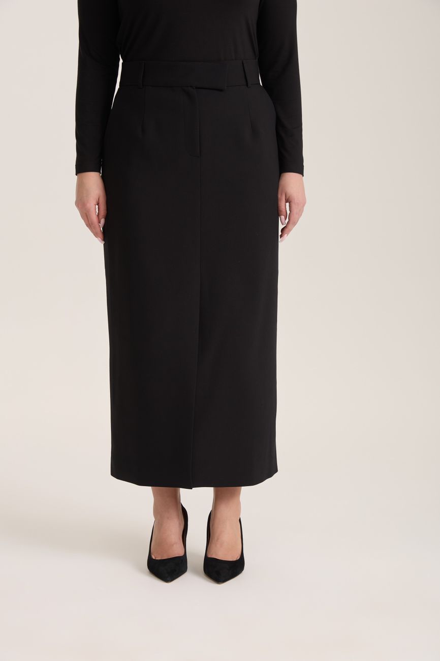 Юбка макси со шлицей спереди, черный