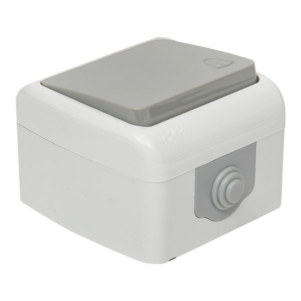 Мурманск Кнопка звонка 1-клавишная 10А IP54 серая EKF