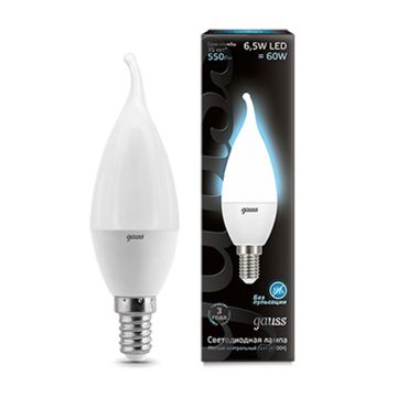 Лампа Gauss LED Candle tailed E14 6.5W 4100K 104101207