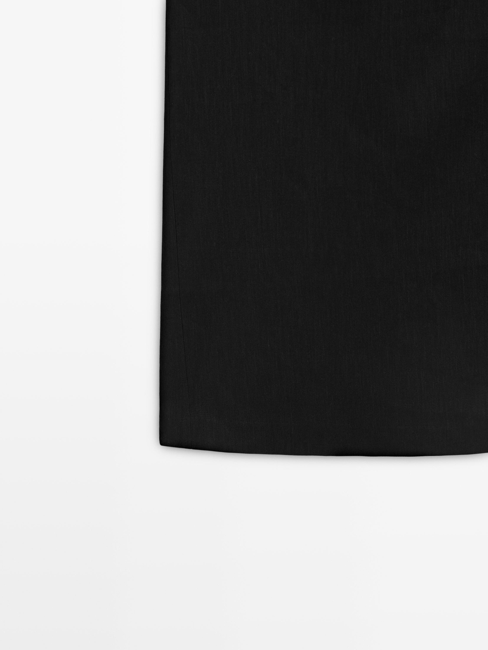 Massimo Dutti Прямая юбка-миди из льняной смеси, черный