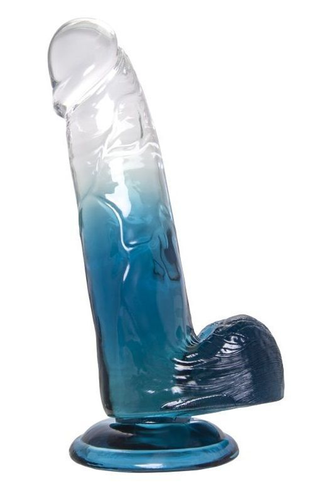 Фаллоимитатор A-Toys Avy 20 см – прозрачный синий, на присоске