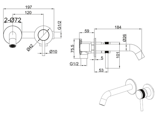 Смеситель для раковины Allen Brau Priority 5.31030-31 Черный матовый