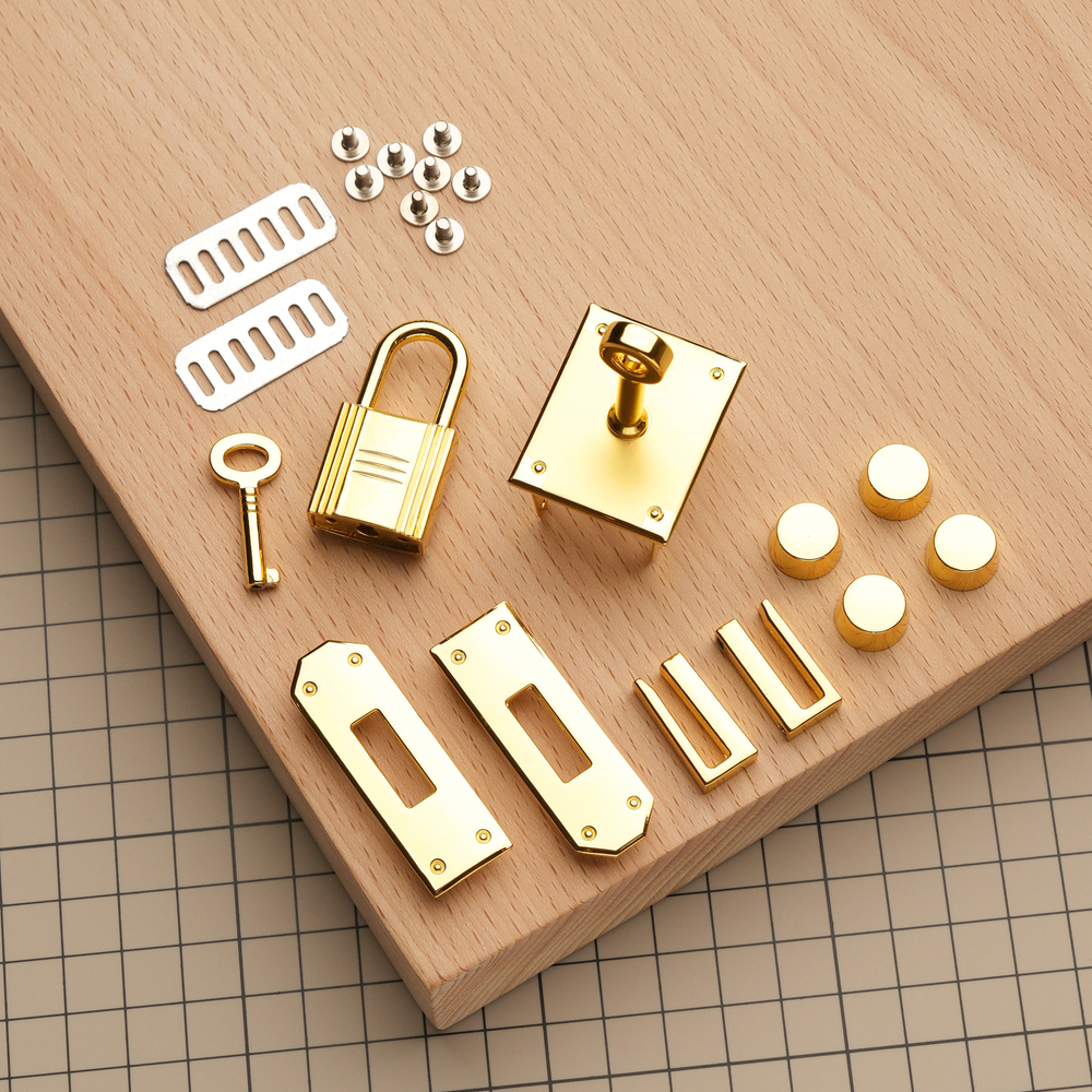 Комплект фурнитуры для сумки Birkin 30/35, цинковый сплав, цвет золото