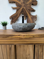 Раковина из речного камня RS-65857 41х37х15 из натурального камня