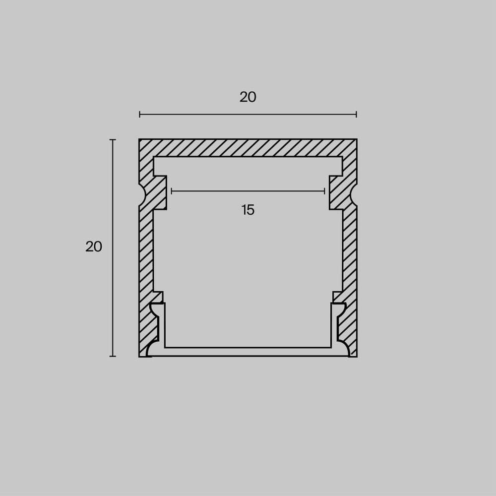 Профиль Led Strip ALM-2020-S-2M