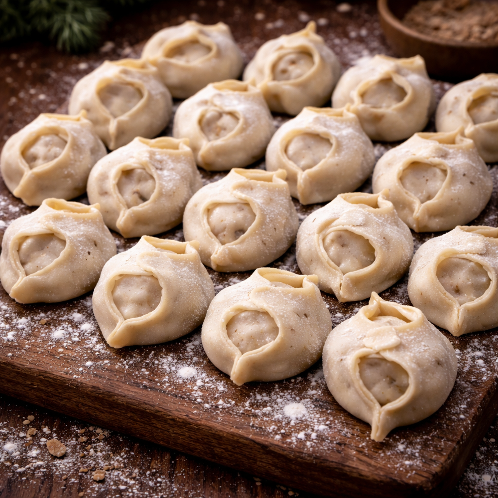 Манты с говядиной, 1 кг