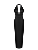 Платье миди удлиненное из сатина с вырезом