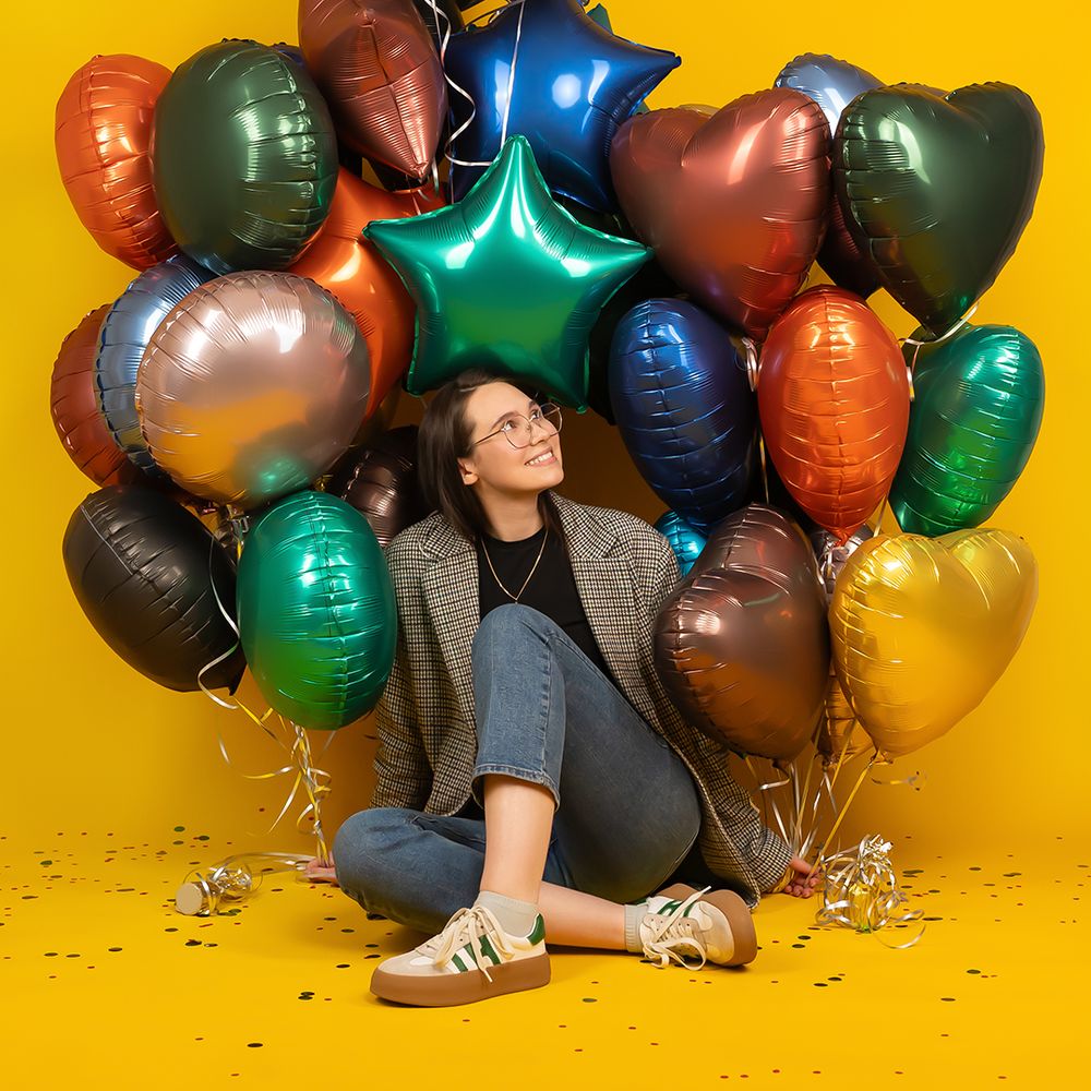 Шар (18''/46 см) Звезда, Ройбуш, Сатин, 1 шт.