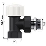 Набор термостатический угловой Royal Thermo Design 1/2quot;М30х1,5 (Черный)