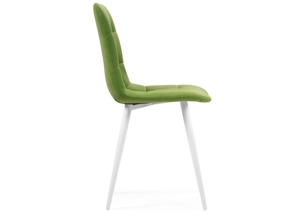 Стул на металлокаркасе Чилли велюр светло-зеленый / белый