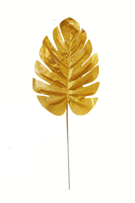 Лист монстеры парча/золото