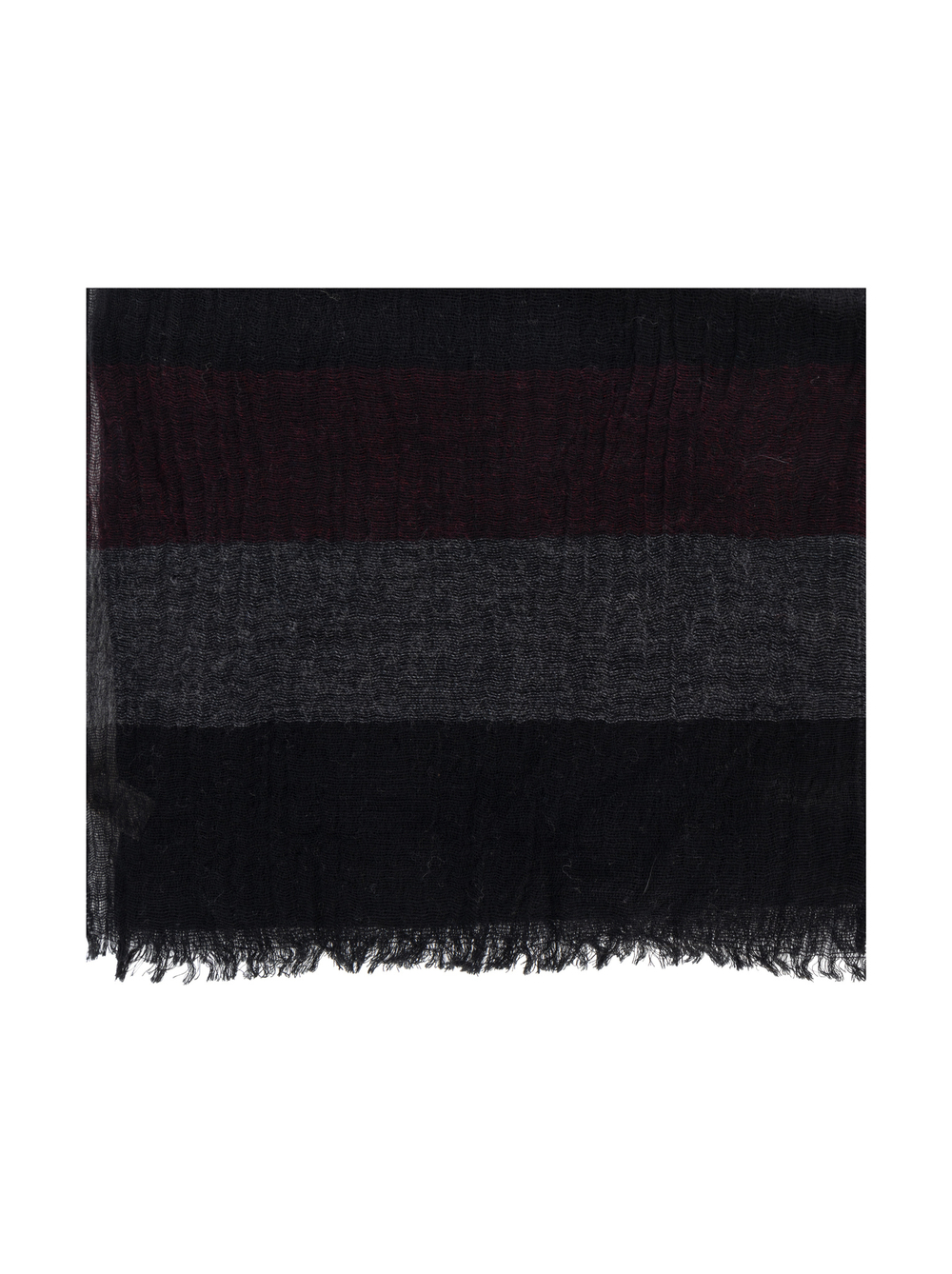 MALO Шарф - черный в серо-бордовую полоску
