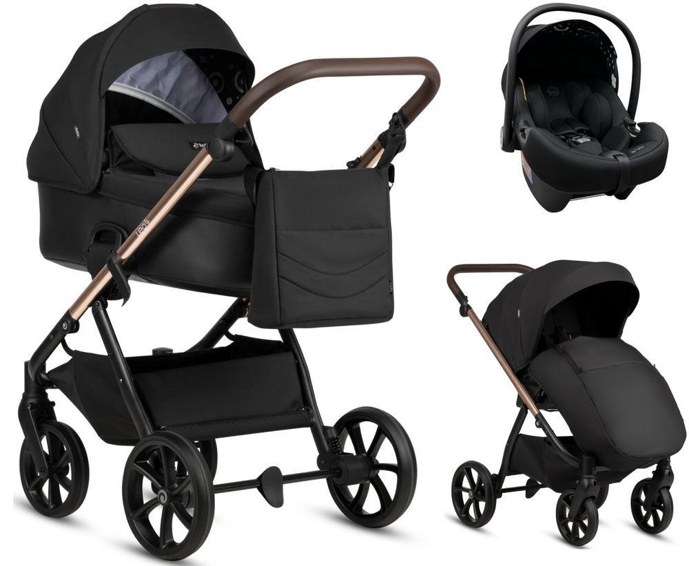 Детская коляска Tutis Leo 3 Plus 3 в 1 с автокреслом Elo Lux EduSky Black 1582201 Black