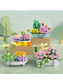 Конструктор Цветы суккуленты в горшке 271 деталь