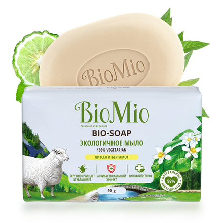 Туалетное мыло BioMio Bio-Soap Литсея и бергамот, 90 г