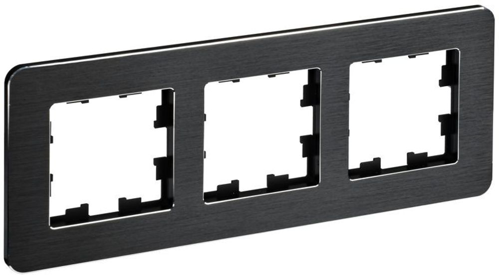 Рамка 3-м BRITE РУ-3-1-Бр метал. черн. RE AL IEK BR-M32-M-21-K02