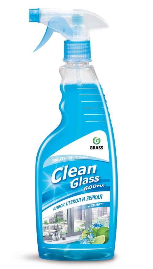 Средство для мытья стекол и зеркал Grass Clean Glass Голубая лагуна, 600 мл, 52927